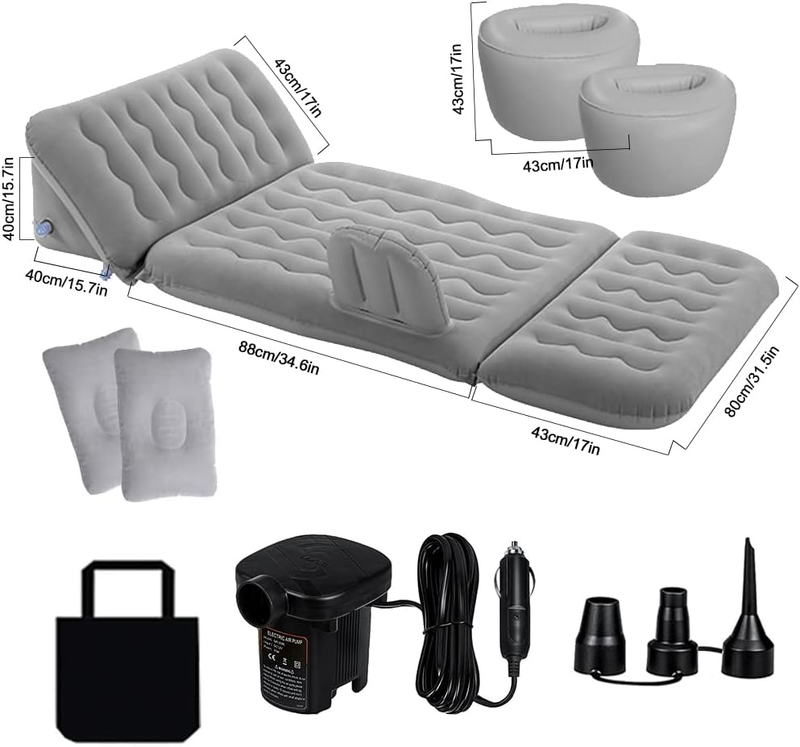 Inflatable Car Air Mattress Travel Bed - 6 in 1 Thickened Car Camping Mattress S