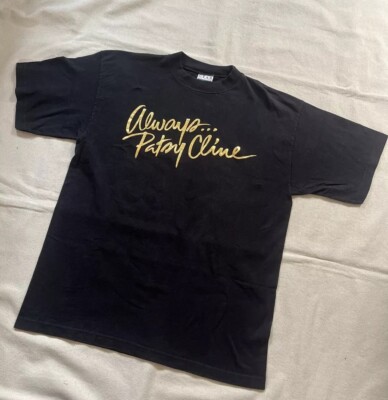 Vintage Always  Patsy Cline T Shirt Made In USA Large Black Gold