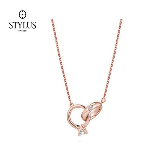 Pre-owned Stylus Women's Jewelry Pink Gold 14k Necklace