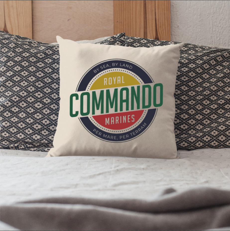 Royal Marine Commando Retro Cushion Cover - Ideal Stocking Filler - Picture 3 of 4