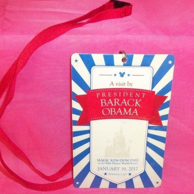 President Barack OBAMA  2012 Walt Disney World Cast Employee Pass RARE