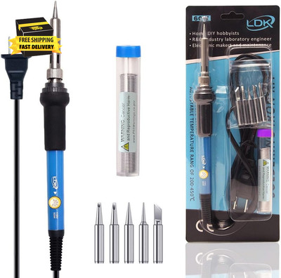 Soldering Iron Kit Electric 60W 110V Adjustable Temperature Soldering Gun Weldin