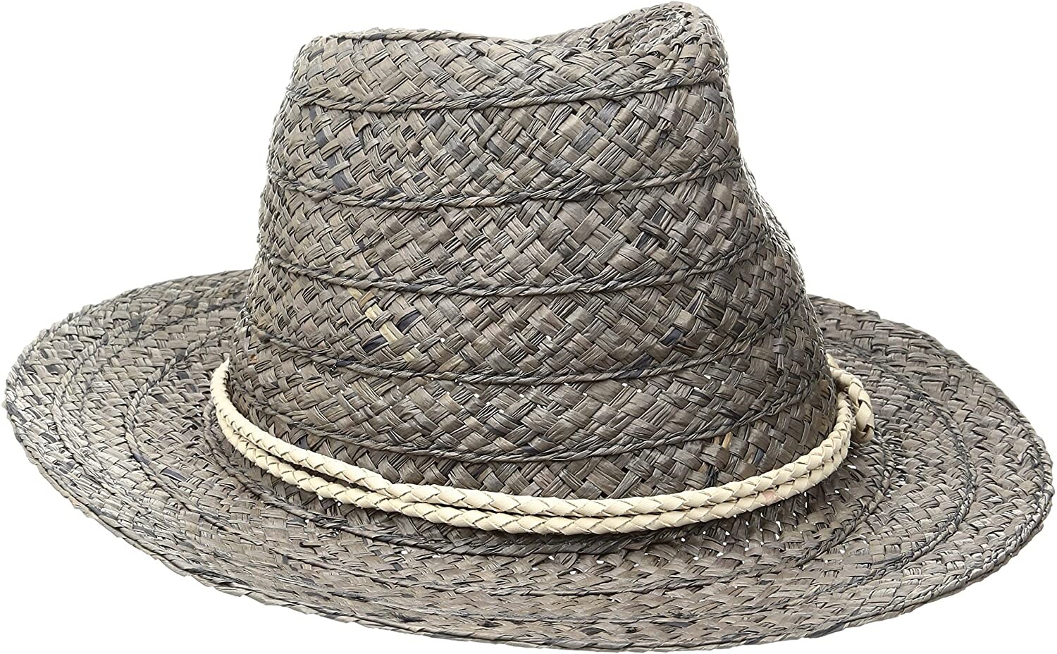 San Diego Hat Company 184084 Womens Raffia Straw Fedora Hat Gray One Size