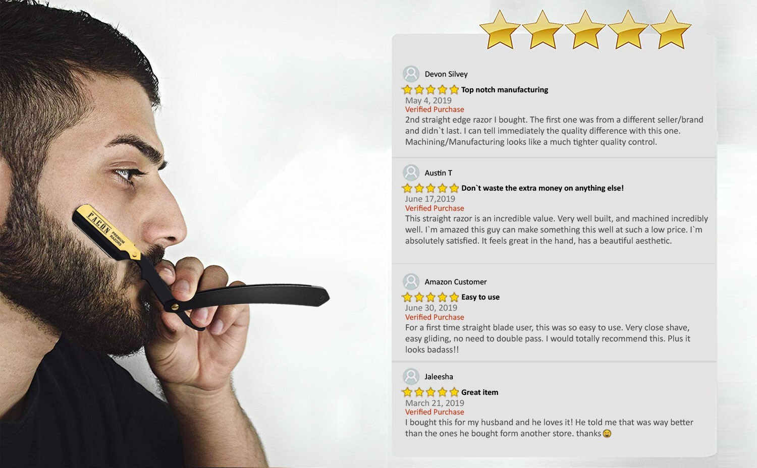 100 BLADES + CLASSIC STAINLESS STEEL STRAIGHT EDGE BARBER RAZOR SALON SHAVETTE