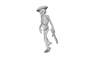 Printle K Homme 125-Pirate Skeleton Dragging Sword Figure for Diorama Train Set