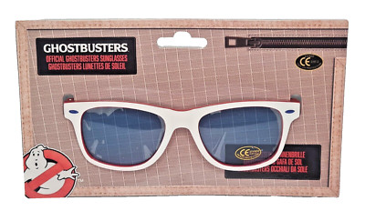 NEW OFFICIAL GHOSTBUSTERS CLASSIC LOGO WHITE/RED UNISEX GEEK PLASTIC SUNGLASSES
