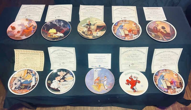 Norman Rockwell collector plates Total Count 103 COA & original