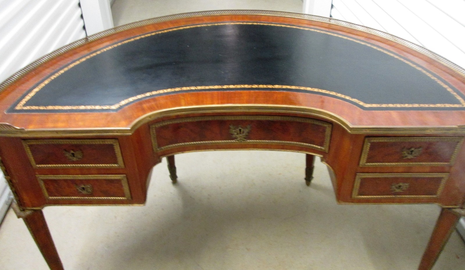 French Demilune Louis XV1 Style Desk 19th Century