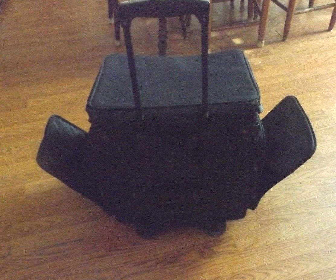 Crop In Style XXL Rolling Tote Bag Teacher Crafts Work Black