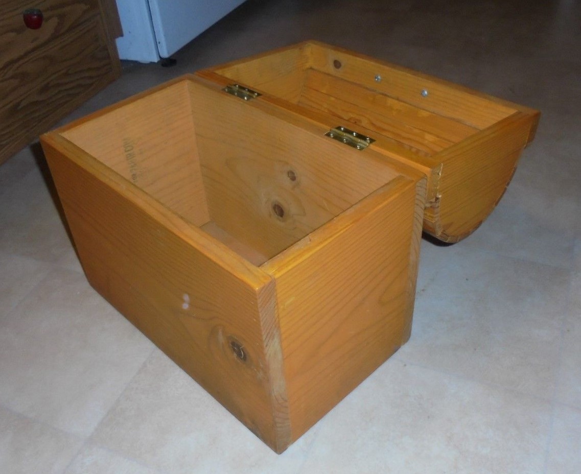 Vintage pine handmade file box, treasure chest trunk 8-3/4 x 15 x 14-3/8 tall