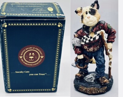 Boyds Purrstone ''Mario Fenderbender, 1 Down, 8 to Go'' #371009 Cat 9 Lives~New