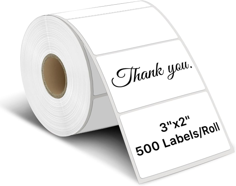 3" X 2" Thermal Labels, Durable Thermal Printer Stickers, White