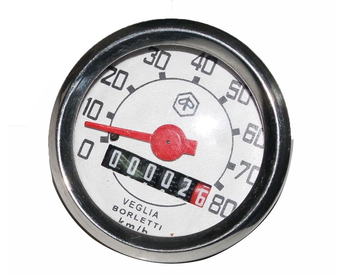 Vespa Vegelia Piaggio Logo 80 Kph White Face Speedometer Speedo V50 V90 V100  