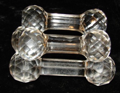 4 GOOD QUALITY BARBELL SHAPED CRYSTAL KNIFE RESTS 2 DIFFERENT SIZES