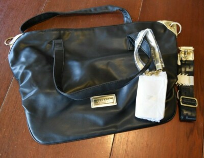 Versace Womens Tote Large Size Bag Black/Gold Handbag Purse Versace Perfume Tote