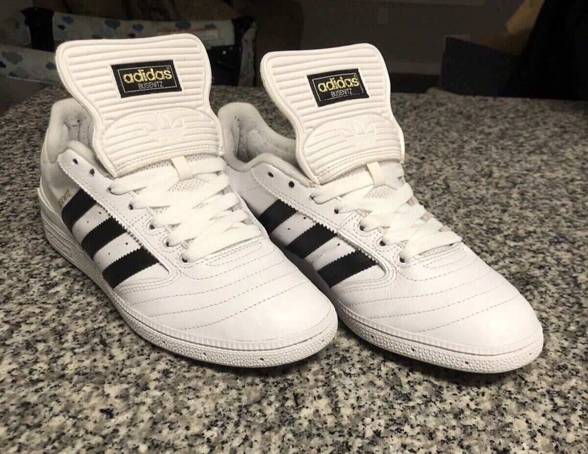 Sz 10 - Adidas Busenitz White/Black Leather F37349 SB Men's Sz 10 - Adidas Busenitz White/Black Leather F37349 SB Men's