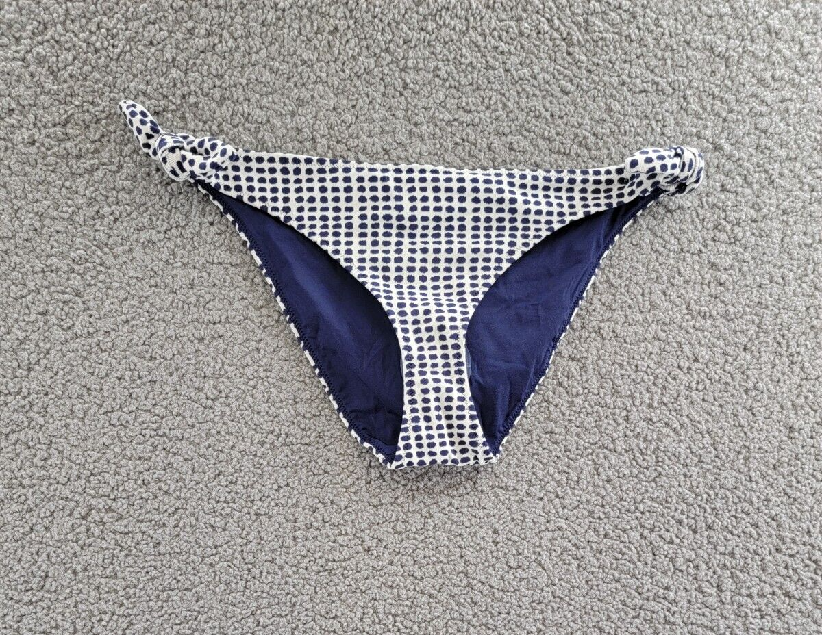 lemlem Lucy Side-Tie Bikini Bottoms Women's S Sisay Blue/White Low Rise Dotted - Picture 2 of 16