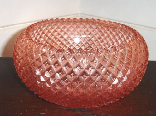 PINK DEPRESSION GLASS ANCHOR HOCKING CUPPED MISS AMERICA PATTERN BOWL