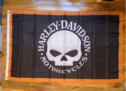 Harley Davidson Motorcycle Skull Flag 3x5 ft Legendary Banner Garden Garage Sign