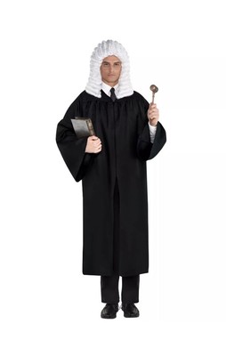 Court Judge Robe Gown Black Unisex Adult Costume One Size Fits Most NEW