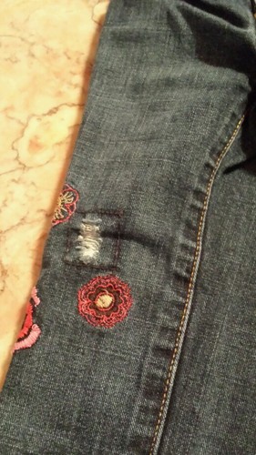 Old Navy 18 - 24 flower boyfriend jeans girls baby toddler clothes