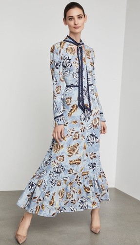 BCBG MAXAZRIA★Soft Printed Ruffled Crew Neck Dress BC18 $_12.JPG?set_id=880000500F