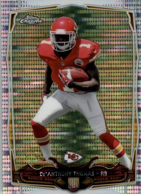 2014 Topps Chrome Mini Pulsar Refractors Chiefs Card #155 De'Anthony Thomas /102