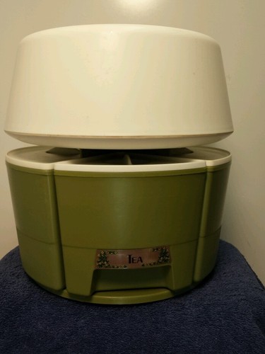 Vintage~Retro Olive Green  RubberMaid Party Plan Lazy Susan Canister Carousel