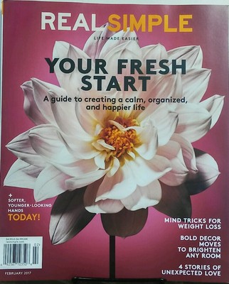 Real Simple Feb 2017 Your Fresh Start Calm Organized Happy Life FREE SHIPPING sb