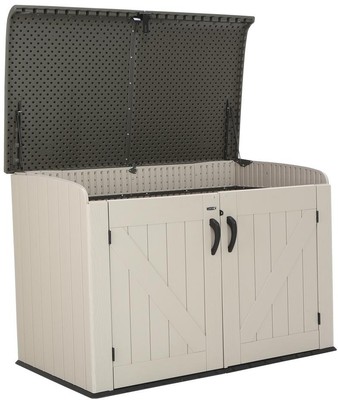 Lifetime 3 x 6 Horizontal Shed Fade Resistant Lockable Pneumatic Lid Assists