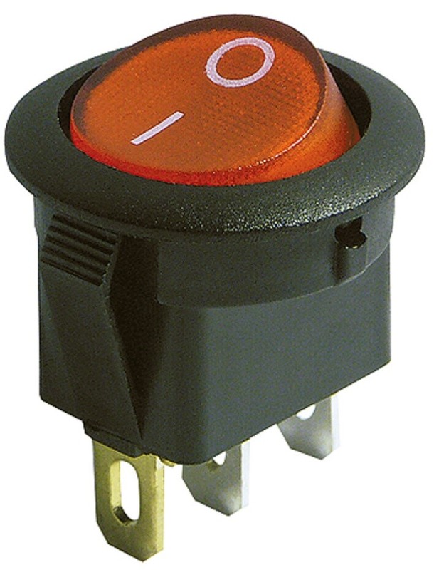 Wippenschalter rund 3 Polig 250V 6A Ein/Aus 20mm Wippschalter beleuchtet Schwarz | eBay