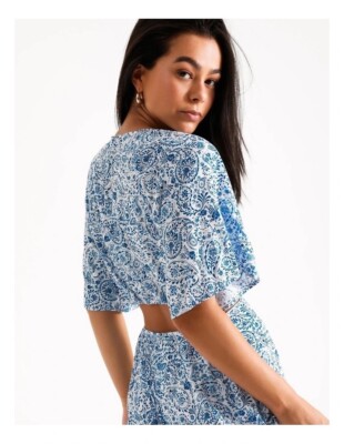 TOKITO Blue Paisley Flutter Sleeves Cut Out Maxi Dress Size 10 RRP$99.95