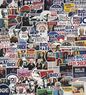 100 Sticker Aufkleber Stickerbomb Biden Harris Präsident USA Election Neu