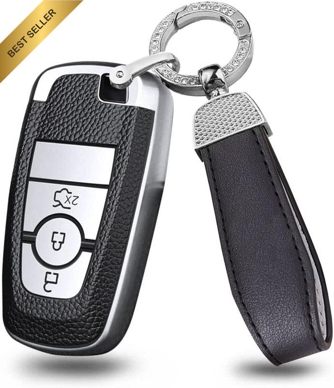 Car Key Fob Cover Keyring Fit for Ford Fusion Mustang Explorer Ecosport Edge S-M