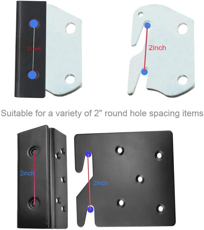 Bed Frame Bed Post Double Hook Slot Hardware Attachment Bracket for Wooden Bed-S