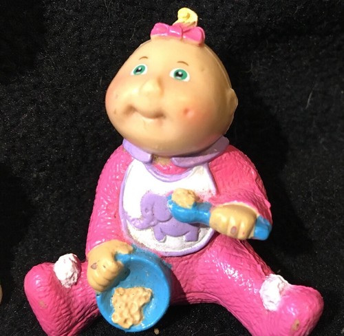 2 Vintage Cabbage Patch Kids Doll Mini Figures PVC Baby Cheerleader 1984
