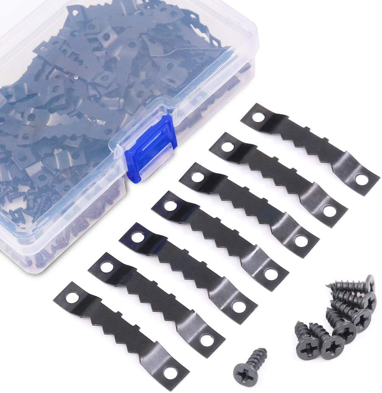 120 Pcs Sawtooth Picture Frame Hanging Hangers Double Hole with Screws for Home