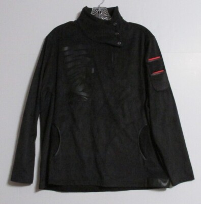 Women's Jamie Sadock Faux Suede 1/4 Zip Jacket Black Size Medium