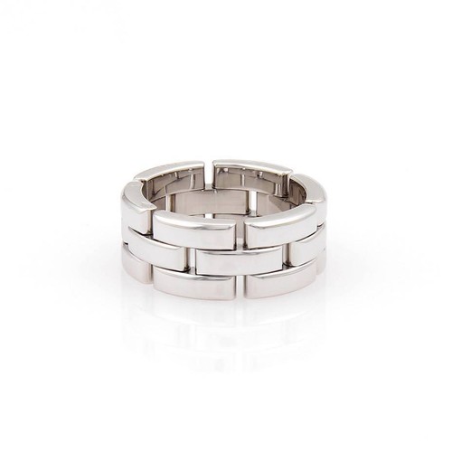 アクセサリー CARTIER MAILLON PANTHERE RING TRIPLE ROW Cartier - 18K White Gold Maillon Panthere Three Diamond Row