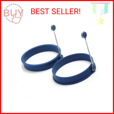 Norpro Silicone Round Pancake/Egg Rings, 2 Pieces, Blue