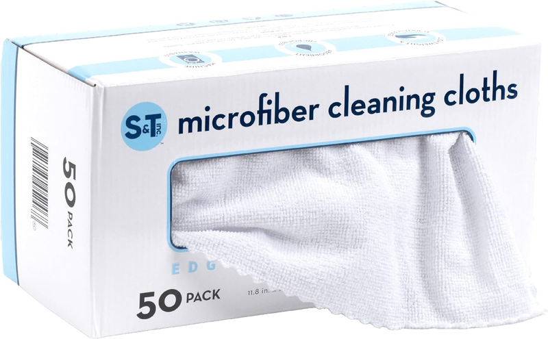 S&T INC. Microfiber Cleaning Cloth, Bulk Microfiber Towel for Home in a Box, Reu