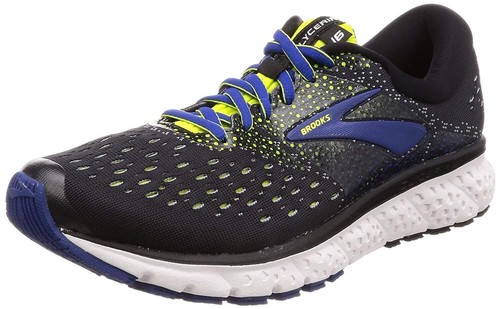 Pre-owned Brooks England Brooks Men's Glycerin 16 Comfortable Running Shoes In Black/lime/blue