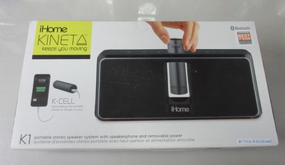 iHome Kineta K1 Portable Stereo Speaker System with removable power