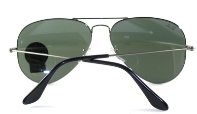 Ray-Ban Aviator Large Metal Sunglasses Rb3025 004/58 Gunmetal Crystal Green P...