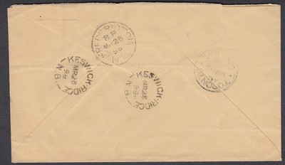 #44 on 'Keswick Ridge', N.B. Registered Cover