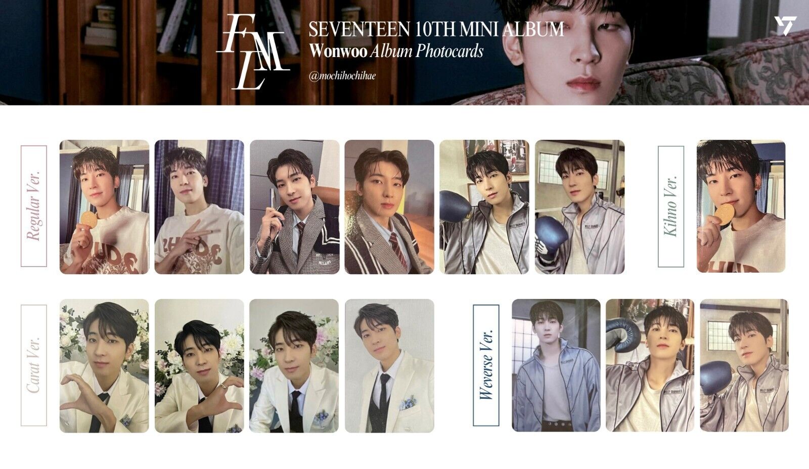 WONWOO SEVENTEEN - FML - Normal CARAT Weverse kihno kit WONWOO SEVENTEEN - FML - Normal CARAT Weverse kihno kit