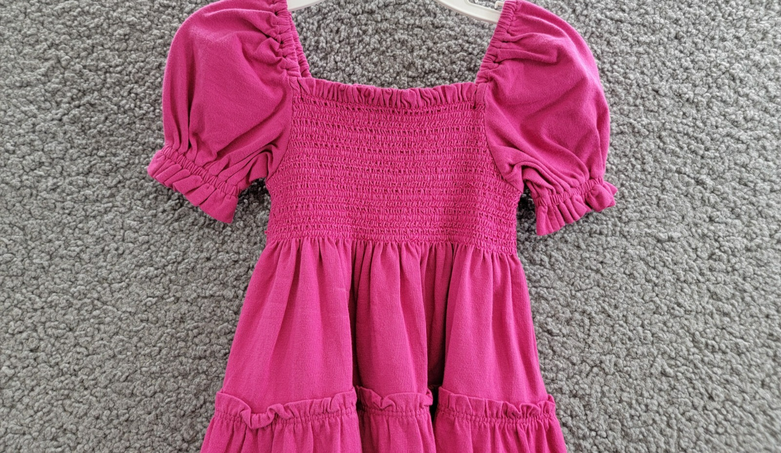 Polo Ralph Lauren Smocked Jersey Dress Little Girls 2 College Pink Square Neck - Picture 3 of 16