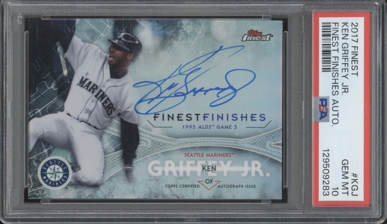 2017 Topps Finest Finishes Ken Griffey Jr Pop 2 Auto Autograph Gem Mint PSA 10