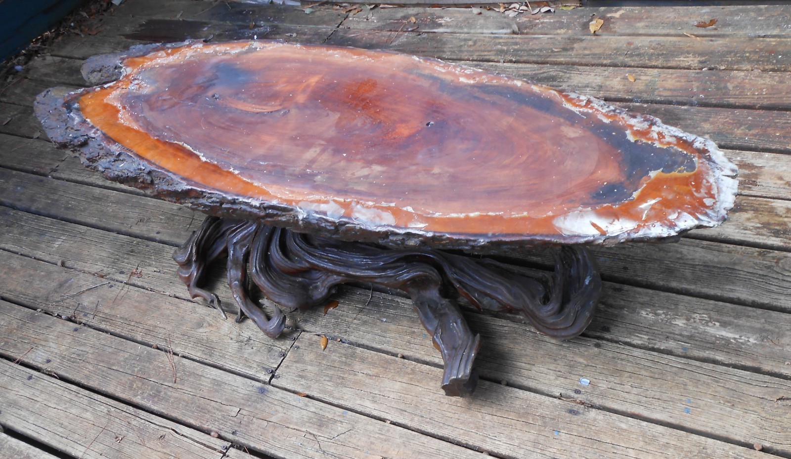 Wood Wooden Tree Coffee Table Vintage Refinish Project AS-IS