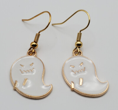 Halloween White Ghost fishhook earrings